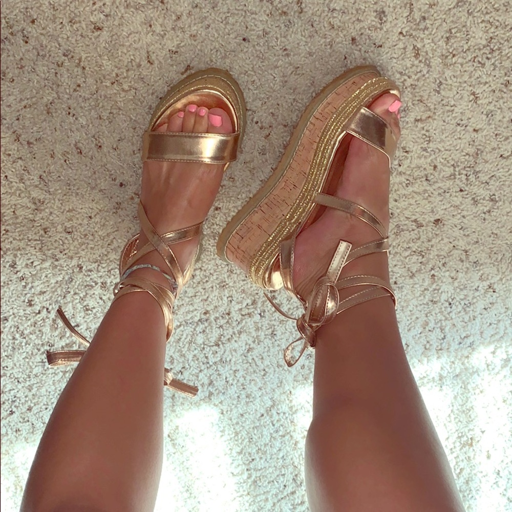 Rose Gold Platform Sandals